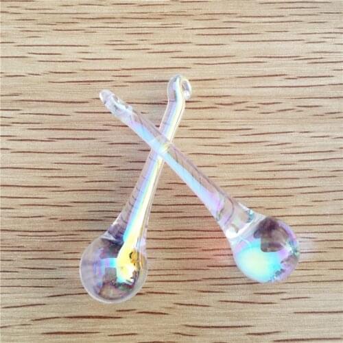 10pcs/Lot 16x60mm Crystal Rain Drop AB Color Chandelier Pendant Drop Suncatcher Decorative Chandelier Wedding