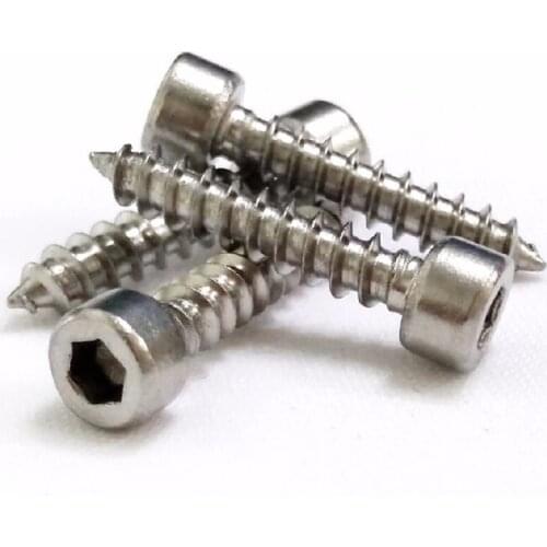100pcs/lot M2 M2.5 M3 M3.5 M4*10/12/14/18/20/25/30 Stainless Steel Cup Head Hexagonal Self-tapping Speaker Screw
