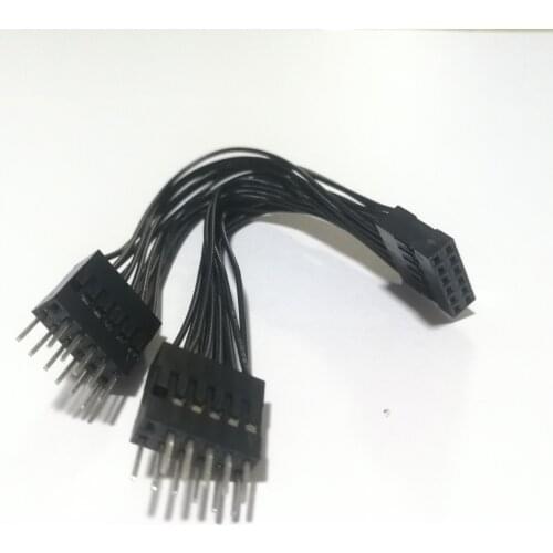 11P 11pin USB Data Extension Cord 1 Female to 2 Male Y Splitter Cable for Lenovo Desktop Computer Mainboard Motherboard USB 10cm