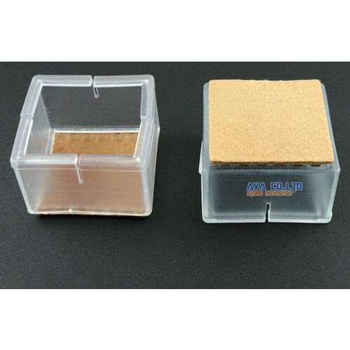 12 Pcs 40*40mm Chair Leg Cap Rubber Feet Protector Pad Cover Square Felt Base