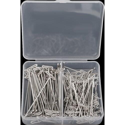 150 Pieces Mixed Size Metal Wig T-Pins for Wigs Making with Plastic Box T-pins Sewing Hair Needles Styling Tool 38 mm-51 mm