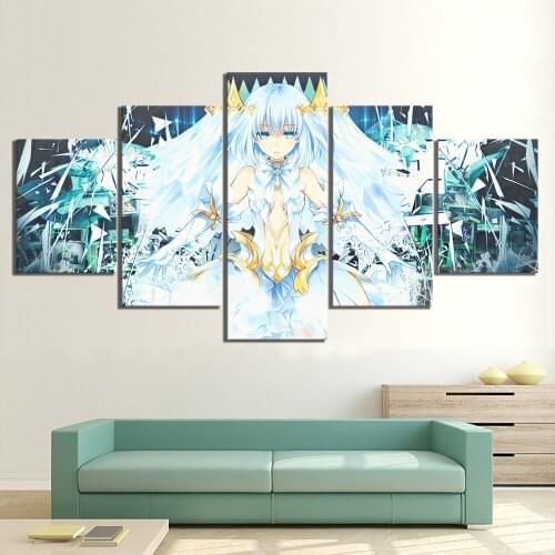 5 Piece Wall Art Canvas Prints HD Anime Girl Modular Picture Origami Poster Home Decor Modern Living Room Decoration Paintings