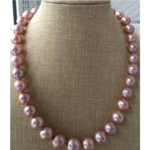 9-10mm natural tahitian Violet pearl necklace 14K Exquisite gifts