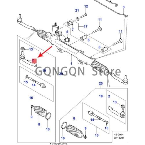 CAR out of the ball 2010 -2021jag UA RXJ spherical joint directional machine outfall head directional steering tensile rod ball