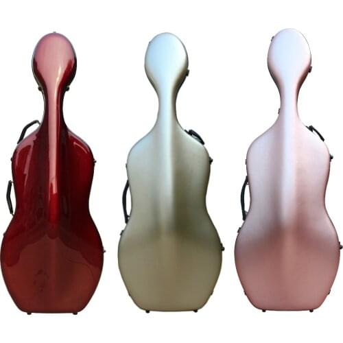 4/4 cello case Carbon Fiber Cello Box high strong light Gold Red Color 3.7kg