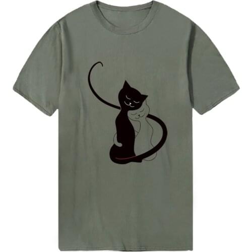 Black Cats Hip Hop Men T-shirts Print Fashion Oversize Tshirts Outdoor Streetwear Casual Tops Tees Male Washable Dadera Hombre