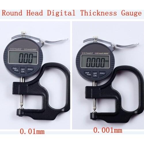 Round Head Electronic Digital Thickness Gauge 0.001mm 0.01 Micron Thickness Indicator Meter Ball Lens Diameter 0-10mm Micrometer