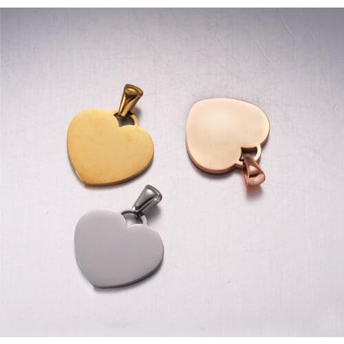 Fnixtar 20Pcs/Lot 20*19.5mm Heart Charms Mirror Polish Stainless Steel Charms For DIY Making Necklace Earrings Jewelry Supplies