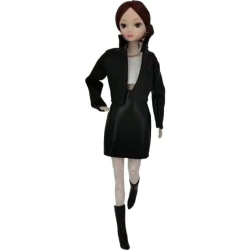 1/6 Fashion Leather Coat Jacket Skirt Pants Vest Doll Outfit Set For Barbie Accessories 11.5" Doll Clothes Kid Playhouse DIY Toy