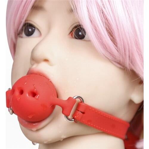 Soft Silicone Mouth Ball Gag Mouth Filling Open Plug Oral Bdsm Bondage Mouth Stuffed Balls Adult Games for Woman Sex Products