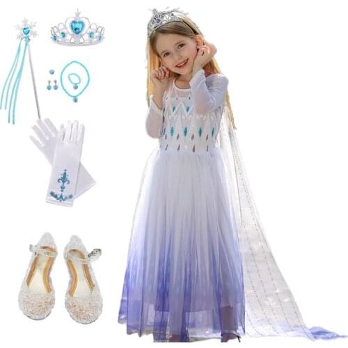 Fancy Cosplay Girls Princess Dress Snowflake Costume For Halloween Christmas Kids Party Dresses Holiday Girls Clothing K11