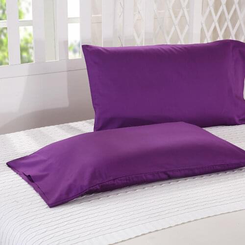 100% egyptian Cotton Pillow Case 2Pcs Rectangular Sleeping Bed Pillow Cover Solid Color Pillowcase Size 48x74cm