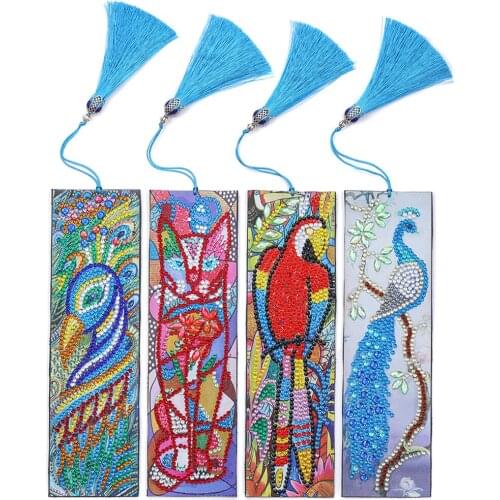 New DIY Special Shaped Diamond Painting Bookmarks Diamond Embroidery Cross Stitch Tassel Bookmarks Books Gift Diamond Mosaic