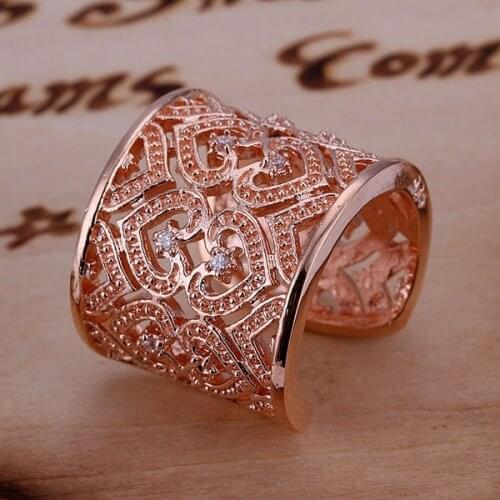 Factory price silver color gold color wedding Ring Jewelry crystal retro mens women charm gorgeous design , R108