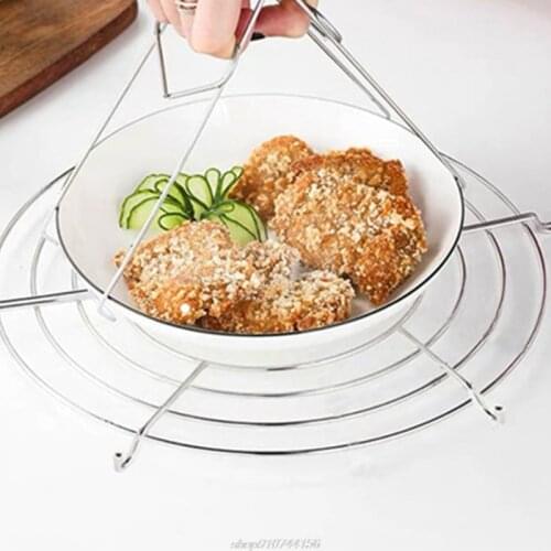 Kitchen Stainless Steel Semi-circular Oil Drain Rack Steaming Rack Heat Insulation Rack Home Fried Food Oil DripJy12 21 Dropship