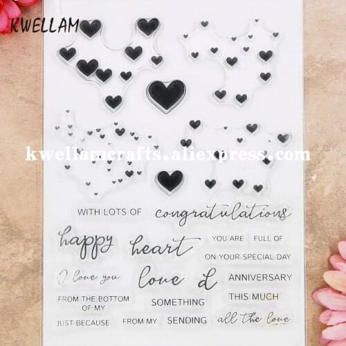 Heart Congratulations Love You Anniversary Just Because Scrapbook photo cards rubber stamp clear stamp transparent stamp 9060507