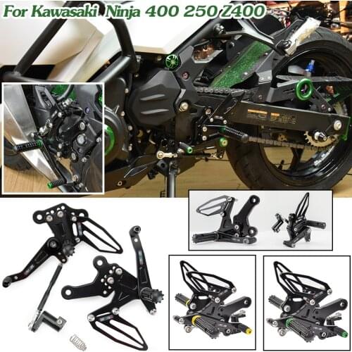 For Kawasaki Ninja 400 Rearsets Adjustable Rear Set Foot Rest Pedal Pegs Footrest 2018 2019 2020 NINJA 250 Z400 Accessories Moto