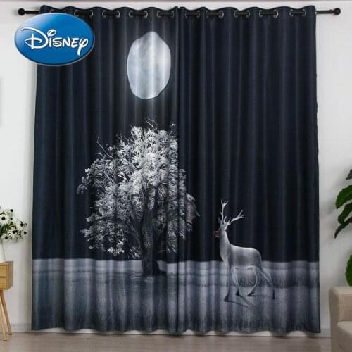 Disney Elk Blackout Curtains Bedroom Living Room Balcony Bay Window Decoration Full Blackout Shade Cloth