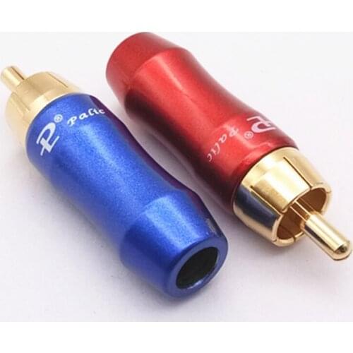 20Pcs/lot welding Gold Plated RCA Thicken Connector RCA male plug adapter for Video/Audio Wire Connector Hole diameter 6.4MM