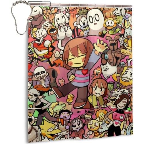 3D Undertale Sans Fabric Waterproof Shower Curtain Undertale Sans Curtains Shower For Bathroom Bathing Cover Large Wide Extra