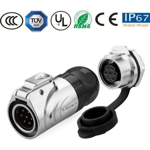 Waterproof Connector M16 7 Pin IP67 Fast Locking Aviation Plug Signal Circular Connector Metal Plug Master Socket