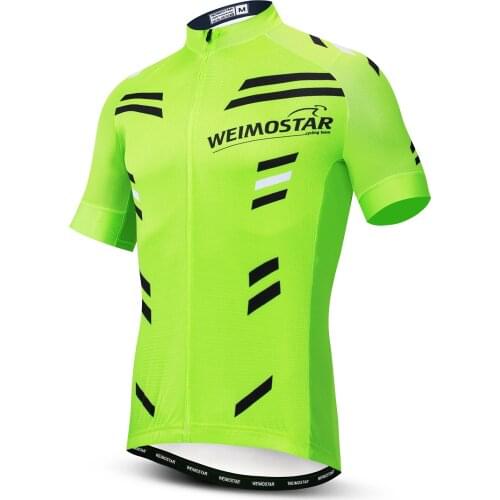 Weimostar 2021 Cycling Jersey Mens Bike Jerseys Road MTB Bicycle Tops Pro Team Ropa Maillot Ciclismo Racing Shirt Green White