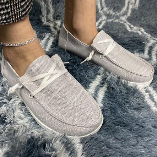 2021 Solid Leopard Breathable Casual Sneakers Women Sneakers Canvas Shoes Woman Flats Spring Lace Up Round Toe Women Flat Shoes