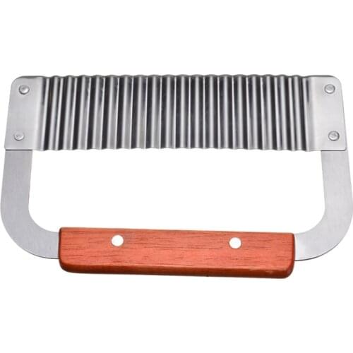 1pc Hardwood Handle Crinkle Wavy Wax Stainless Steel Blades Wooden Wax Vegetable Soap Molds Cutter Wavy Tool