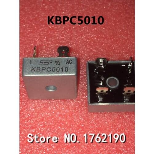 10PCS/LOT KBPC5010 Bridge Rectifier Bridge 50A1000V 5010 Square Bridge Single Phase Square Rectifier