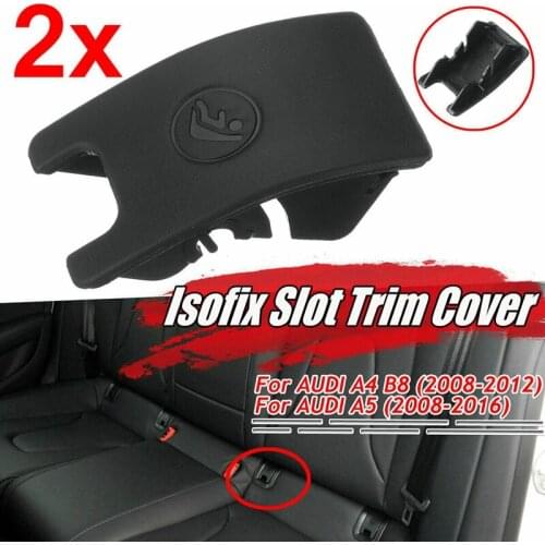 2PCS Car Rear Child Seat Anchor Isofix Slot Trim Cover Button for A4 B8 A5 8T0887187 Isofix Regulator Cover Black