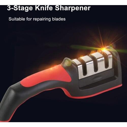 3-Stage Knife Sharpener with 1 More Replace Sharpener Manual Kitchen Knife Sharpening Tool For all Knives