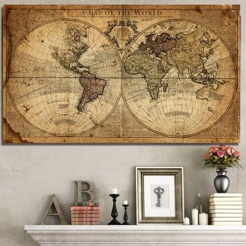 5D Diy Diamond Painting A Map Of The World Retro Old Pictures Cross-Stitch Full Rhinestone Full Pasted Diamond Embroidery Mosaic