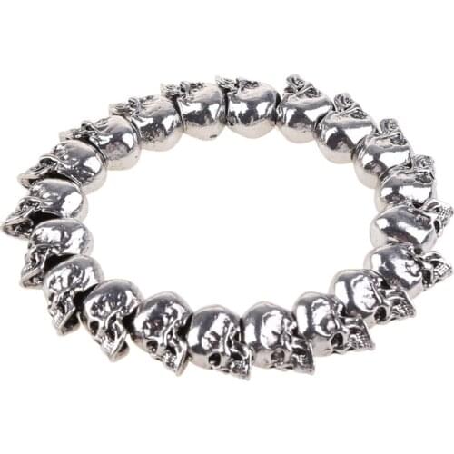 Skeleton Bracelet High Polished 3D Skull Punk Gothic Style Biker Jewelry Gift Travel Souvenirs Awards Commemoration