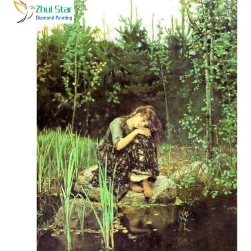 Zhui Star 5D DIY full Square drill Diamond drawing Cross stitch Lake beauty Rhinestone Diamond embroidery Mosaic home decor gift