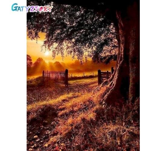 GATYZTORY 5D Diy Diamond Painting Cross Ctitch Kits Diamond Landscape Sunset 3d Painting Square/Round Drill Mosaic Embroidery G