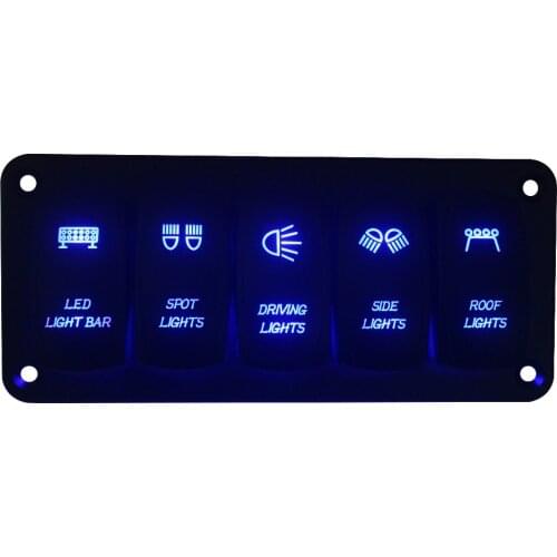 Aluminum 5 way gang rocker switches mount panel holder with 4 screws Custom Diy