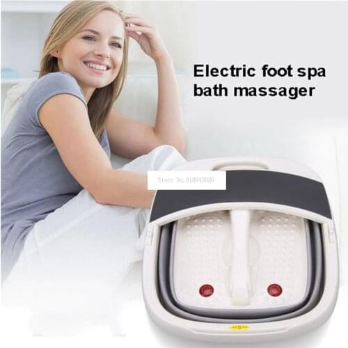 Automatic Electric Foot Spa Bath Rolling Vibration Heat Electric Oxygen Bubble Foot Massager For Relieve Pressure Relaxation