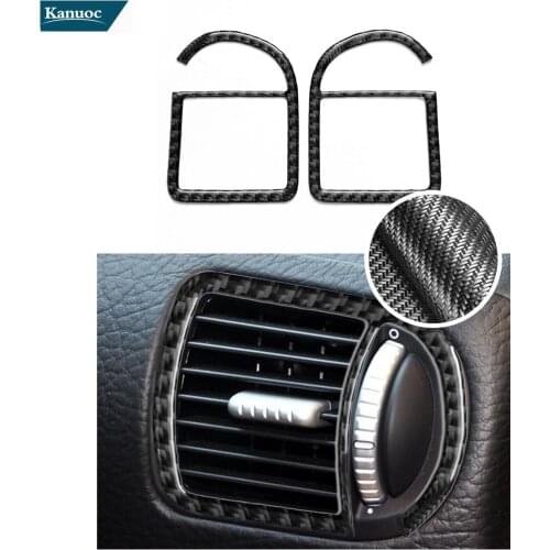 Car Accessories Car Stickers Carbon Fiber Cover Trim L&R Air Outlets 2PCS For Porsche Cayenne 2003-2010
