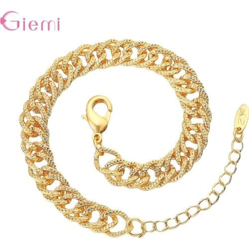 Fashion 925 Sterling Silver Gold Designer Bracelet For Women Girls Best Friend Gift Luxury Jewelry Wholesale