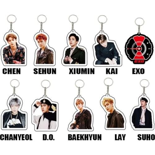 KPOP EXO Keychain 5th Album Don't Mess Up My Tempo Chains Keyring Accessories Acrylic Key Ring Jewelry Gift for Women Men