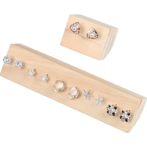Wooden Stud Earring Display Stand Holder Jewelry Holder Earrings Display Stand Wood Jewelry Storage Organizer