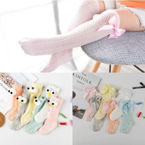 Childrens Sock Bows Royal Style Girls Knee High Socks Baby Toddler Bowknot In Tube Socks Kids Hollow Out Sock Candy Colors