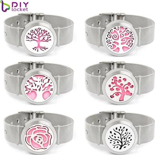 Diylocket Stainless Steel 30MM Woman Aromatherapy Jewelry Duffuser Bracelet Locket BD101-202