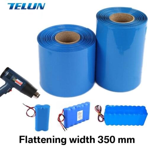 Long 2m flatten width 350mm PVC heat shrinkable film tube 18650 lithium battery pack wire flame retardant insulating sleeve