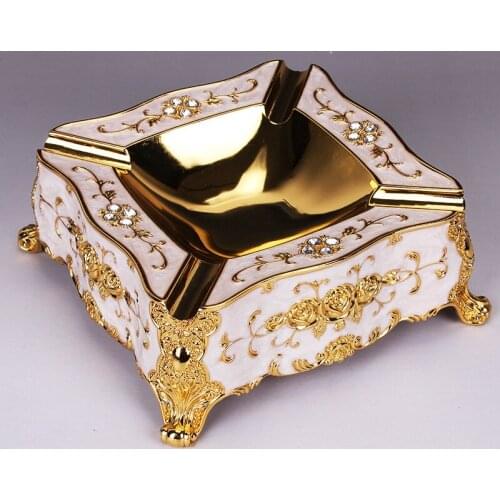 Home Decor Metal Ashtray Flower Pattern Ash Tray Ash Storage Living Room Wedding Gift Furnishing Smoking Accessories Ornaments