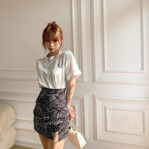 T-shirt Womens New Summer White Thin Short-sleeved Blouse Korean Mid-length Printing Compassionate Women