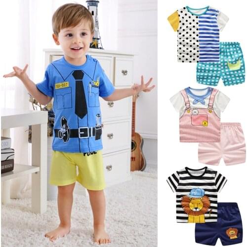 Cotton Kids Baby Boys Clothes Children Clothing Sets Summer Baby Boy Clothes Cute Childrens Sets DS19