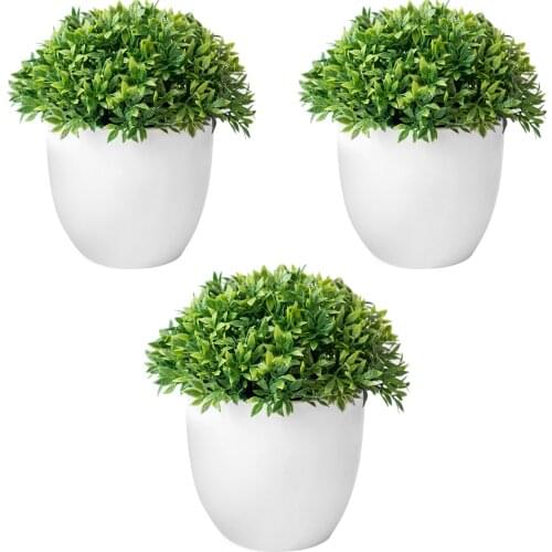 3 PCS NEW Artificial Plants Simulation Plant Bonsai Bamboo Grass Fake Flowers Potted Ornaments For Hotel Garden Home Decor