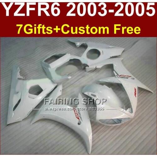 Bright white body repair parts for YAMAHA R6 fairing kit 03 04 05 fairings YZF R6 2003 2004 2005 Motorcycle sets FY6