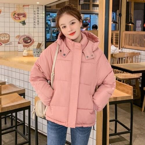 Korean 2020 Winter Jacket Cotton padded Women Hooded Oversized Thick Warm Coat Female Loose Outwear Short Womens Casual Jackets